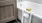Tub with white subway tile surround